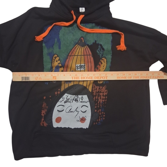 EUC HSJP Brand Sz. 1X Black 1/2-3/4 Length Sleeves Hoodie - Picture 5 of 10